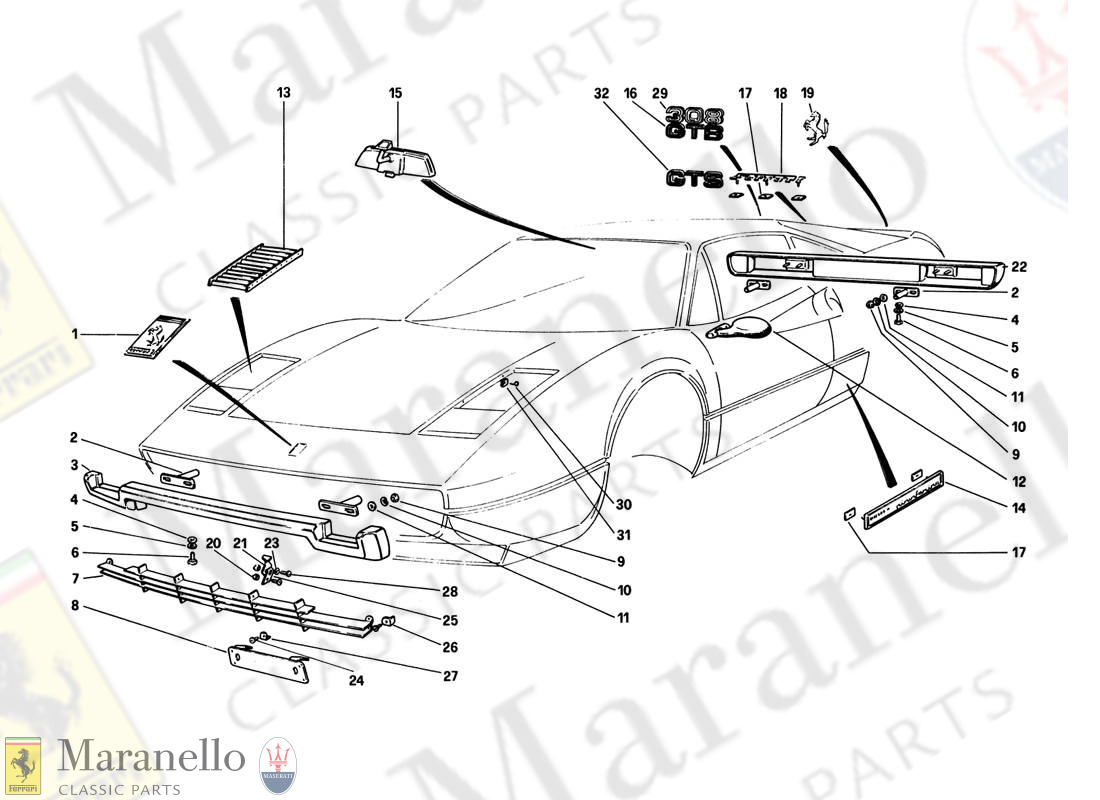 159 - Bumpers And Mouldings (Variants For RHD - Aus Versions)
